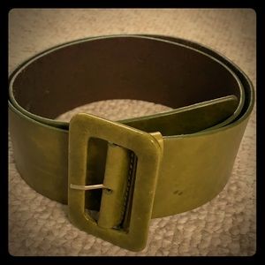 Green leather Hobo belt